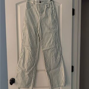 O'Neill Green and White Striped Pants